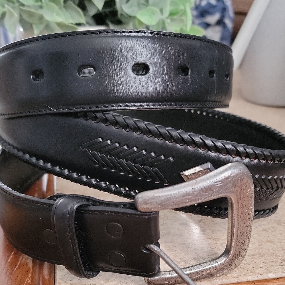 Men's Black Leather Belt